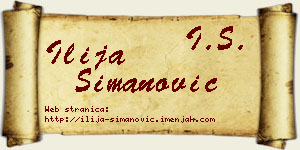 Ilija Simanović vizit kartica